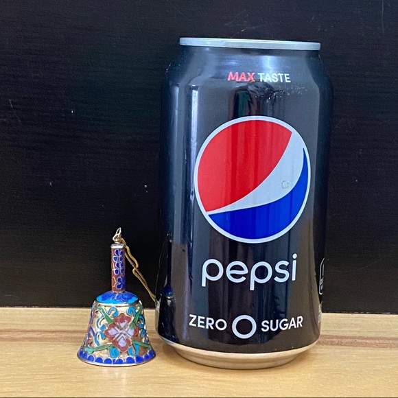 Vintage Cloisonné Champleve Miniature Collectible Bell Decor - Picture 2 of 10